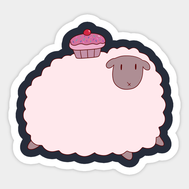 Cupcake Sheep Sticker by saradaboru
